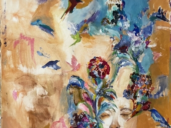 Size:22*30 inches 
Medium: mixed media on paper
